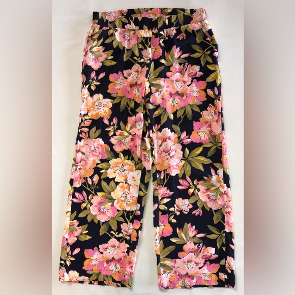 LOFT Floral Lightweight Wide Leg Pants (M) - Picture 2 of 14